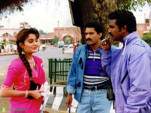 During the shoot of Taj Mahal