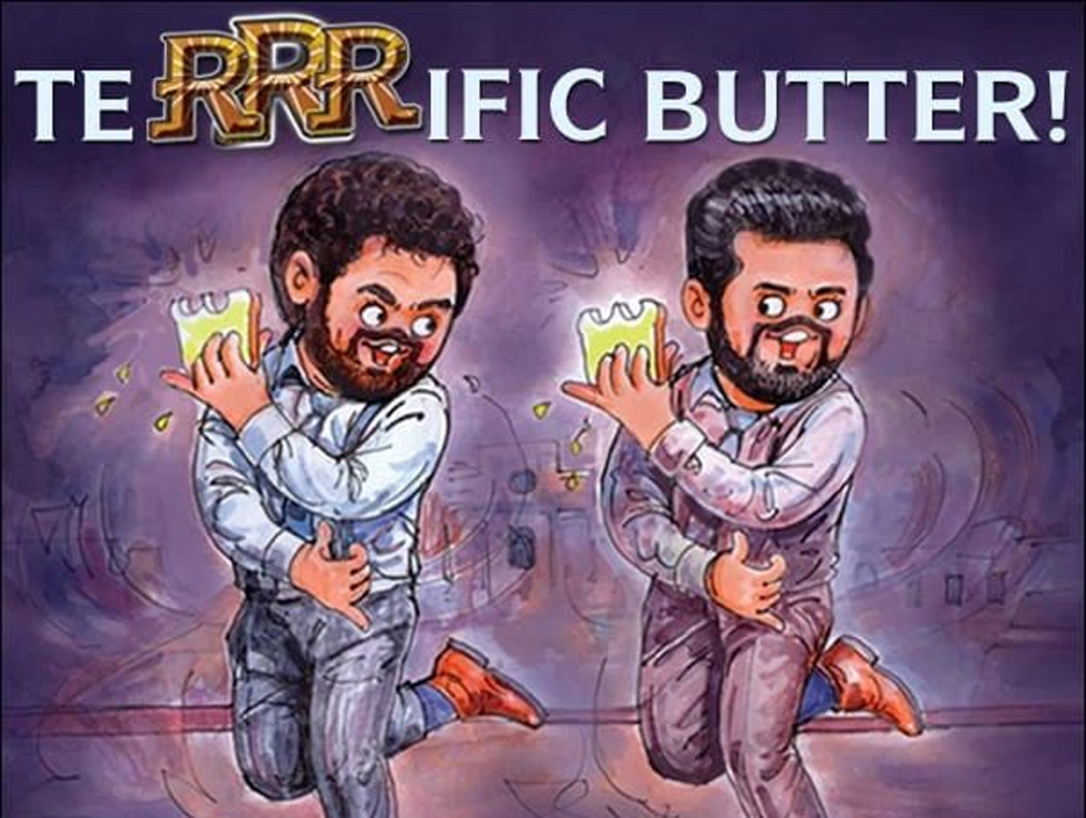 Amul's cartoon depicts Jr NTR, Ram Charan's iconic move